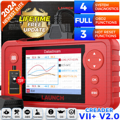 2024 LAUNCH Creader VII+ 2.0 CRP123 V2.0 Diagnostic Scanner ABS SRS Code Reader