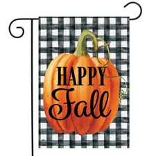 Happy Fall Pumpkin Burlap Garden Flag 12.5" x 18" Briarwood Lane