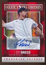 2014 ELITE EXTRA EDITION CY SNEED #58 RC ROOKIE AUTO #633/799 BREWERS