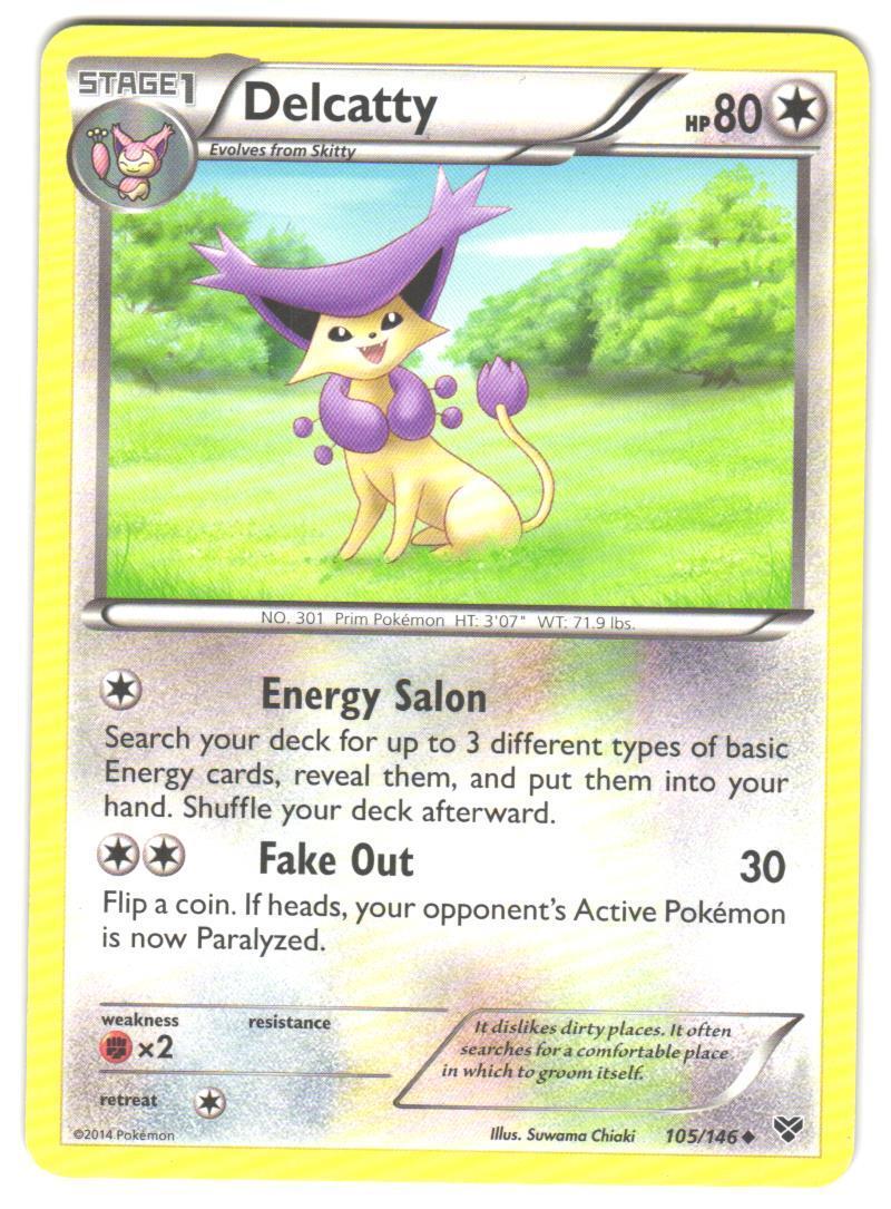 Pokemon XY Base Set Delcatty #105/146 LP Uncommon