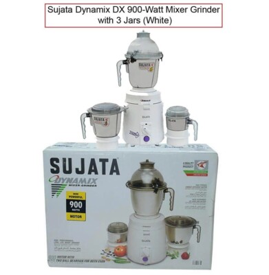 Sujata Dynamix 900W Heavy Duty Mixer Grinder with 3 Jars, 220V