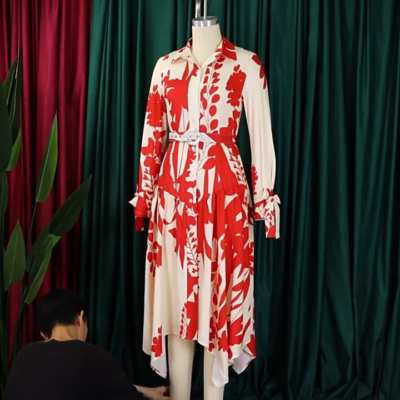 Women's Fall Midi Dress Wrap Boho Floral Print Ruffle Tiered Flowy Long  Dress | eBay