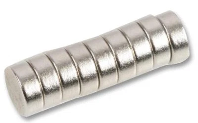 DURATOOL 10 PACK Bright Nickel Plated Neodymium Button Magnet 8mm X 3mm