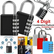 4-Digit Combination Padlock - Heavy Duty Lock for Outdoor, Gym, Luggage & Locker