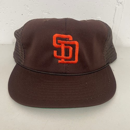 Vintage T.E.I. San Diego Padres Snapback Mütze Cap braun Mesh SD Logo MLB Baseball
