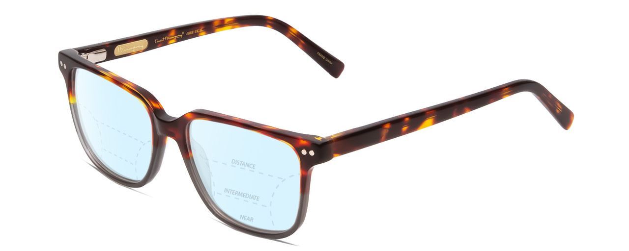 Ernest Hemingway H4868 Blue Light Blocking Glasses Tortoise Brown 52mm Multi-Focus Cateye