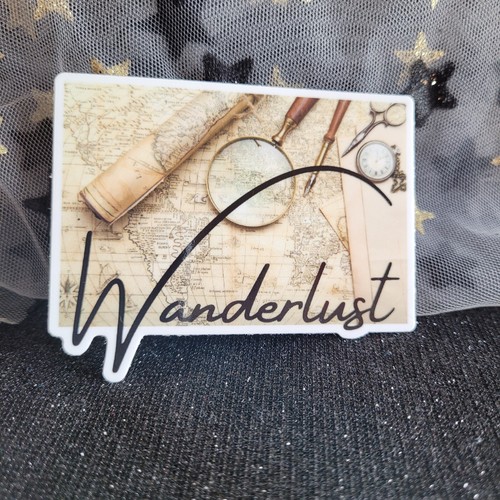 STKR039 Wanderlust Travel Map Sticker - Wander Lust Traveling Trip Traveler Maps - Picture 5 of 5