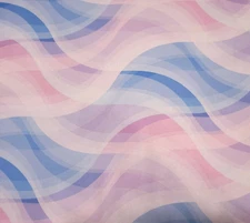19" Aurora P&B Textiles Pink Blue Purple Abstract Wave Print