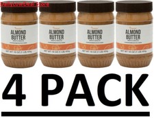 4 PACK - Almond Butter Smooth Unsalted Gluten Free Non GMO 16 oz Total 64 oz 
