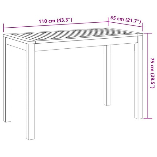 5-teiliges Gartentisch-Set aus massivem Akazienholz, faltbar vidaXL - Bild 8 von 9