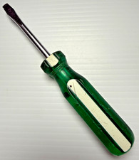 Vintage S-k Hand Tools 70084 Green White Handle 7 Slotted Screwdriver Usa