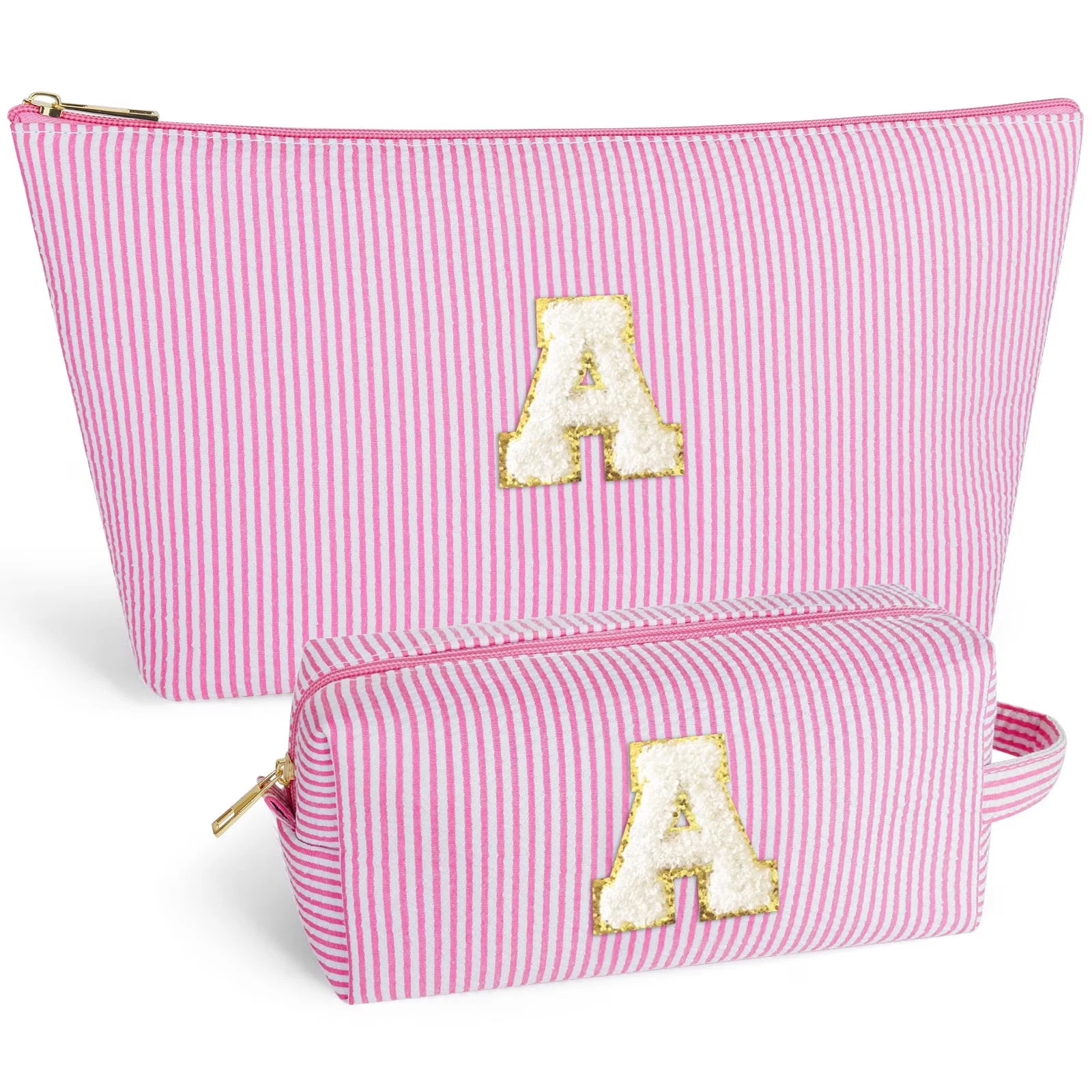 DAKIMOE Makeup Bag Cosmetic Bags Organizer Personalized Initial Travel Essential