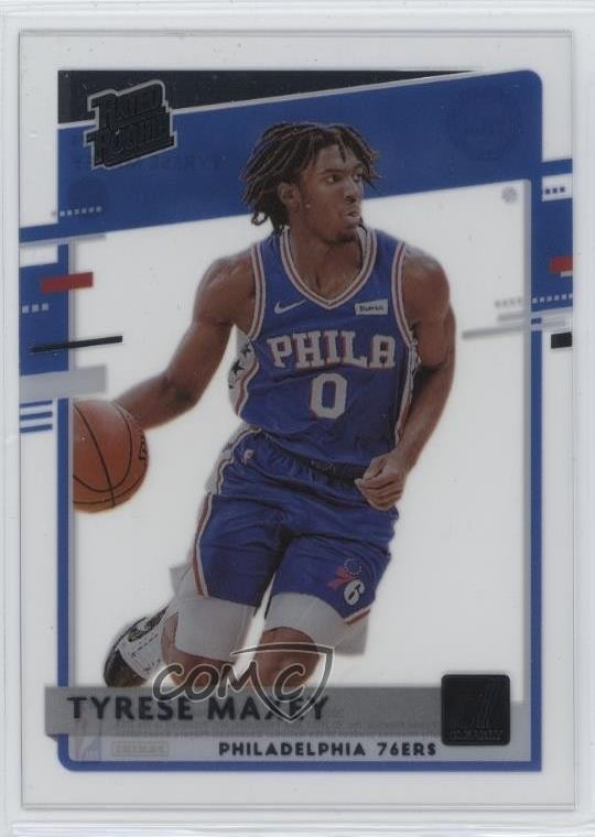2020-21 Panini Clearly Donruss Rated Rookie Tyrese Maxey #74 06hn