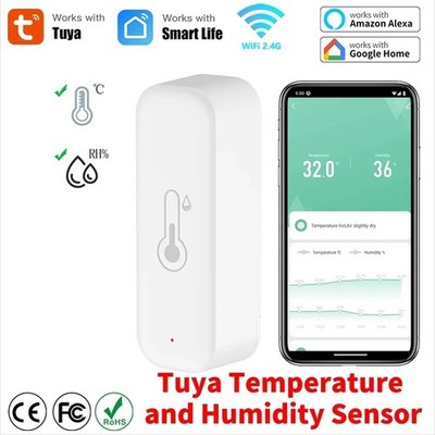 Tuya WiFi smart temp & humidity sensor works w/ Alexa & Google.