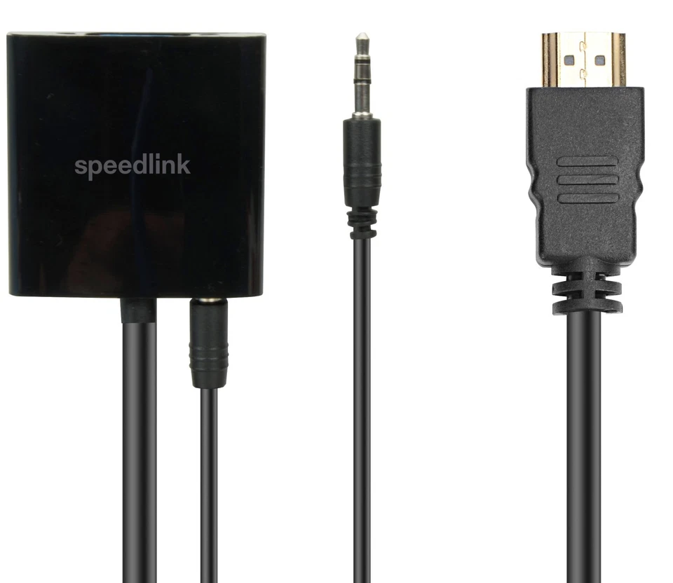 Speedlink HQ HDMI auf VGA Adapter Audio + Video Konverter PC Notebook Beamer TV - Bild 2 von 3