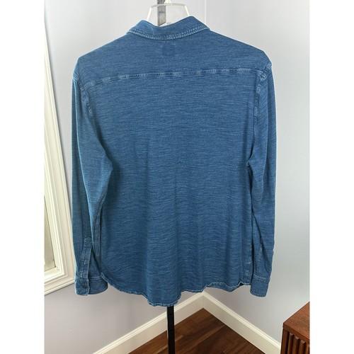 Faherty Indigo Knit Shirt Long Sleeve Button Up Casual Soft Organic Cotton XXL - Picture 3 of 5