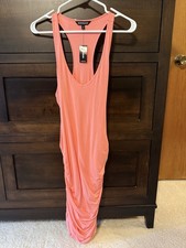Express Rouched Coral Dress Size M Womens