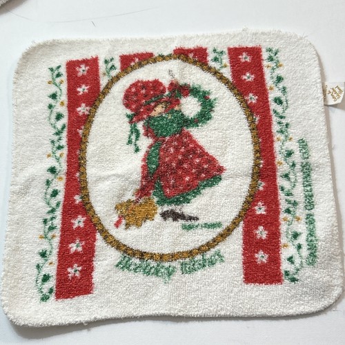 Vtg Cannon Hand Towel & Washcloth Holly Hobby Christmas 70’s-80’s - Picture 11 of 12