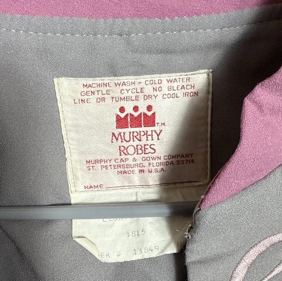 Vestido Coro Vintage Murphy Robes Gris Rosa Bordado Nota Musical Talla 38 Foto 4 de 4