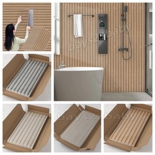 60Pack Self-Adhesive 3D Wood Slats PVC Cladding Wall Panels for Kitchen Bathroom