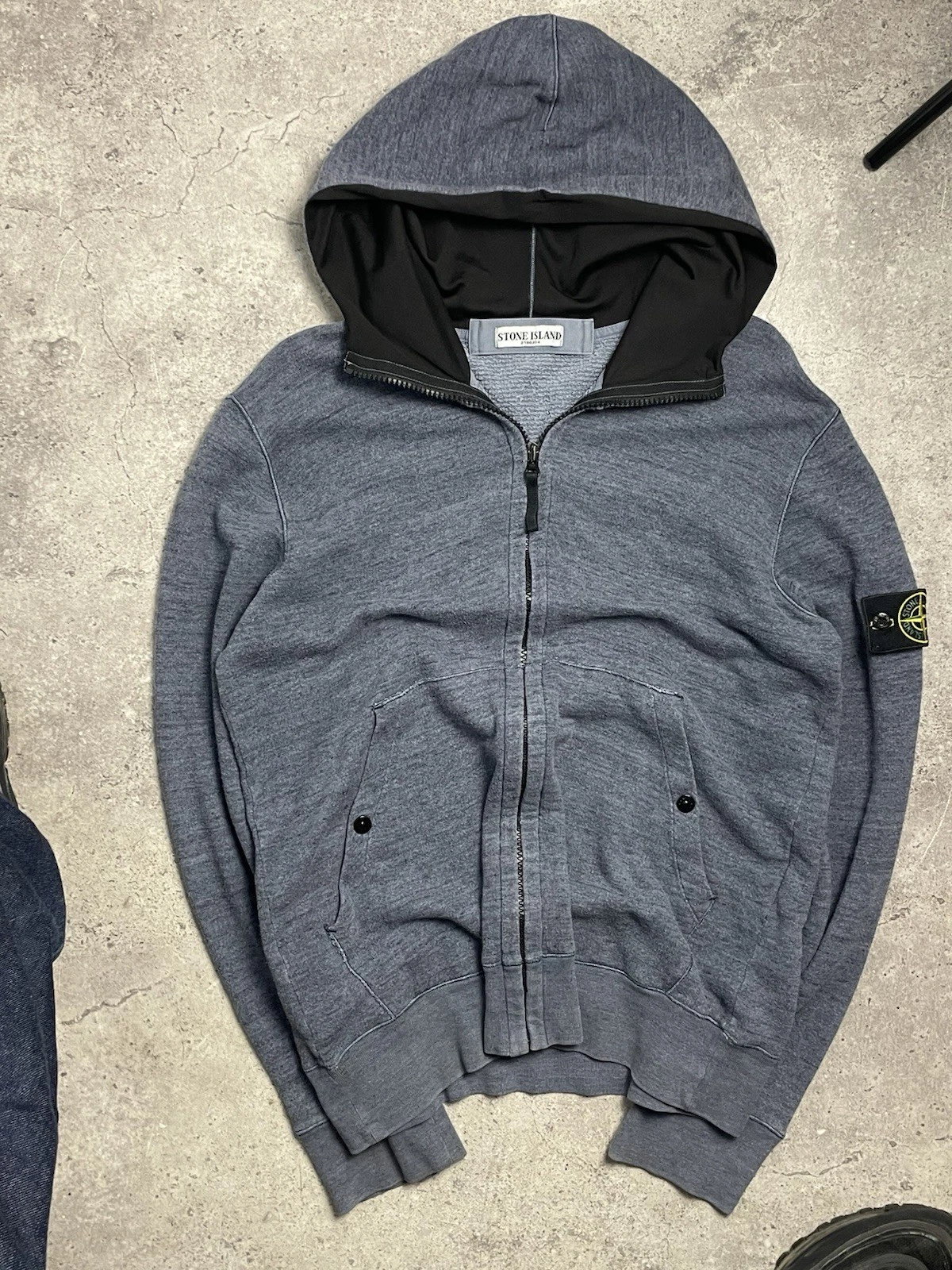 Felpa con cappuccio e zip Stone Island vintage