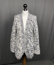 Yohji Yamamoto Y-3 Women's White Blue Knitted Cardigan Cape OS