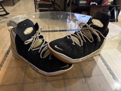 Nike LeBron 18 Shoes Mens Size 12 Black White Gum Basketball CQ9283-007