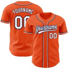 American Baseball Jersey Custom Orange White Navy Authentic Baseball Jersey Base