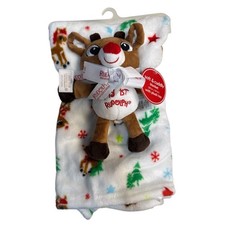 Rudolph the Red-Nosed Reindeer 2-Piece Plush Toy  Baby Blanket Holiday Gift NWT