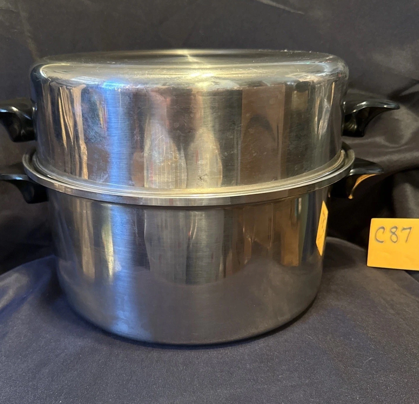 Colonial Ware Large Pot With Done Lid/Pan 3 Ply 18/8 Stainless Steel C87