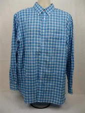 Daniel Cremieux Mens Button Down Shirt XL X-Large LS Long Sleeve Blue Plaid NEW