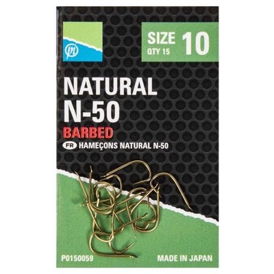 Preston Natural N-50 Barbed Hooks NEU Match Angelhaken *Vollsortiment*