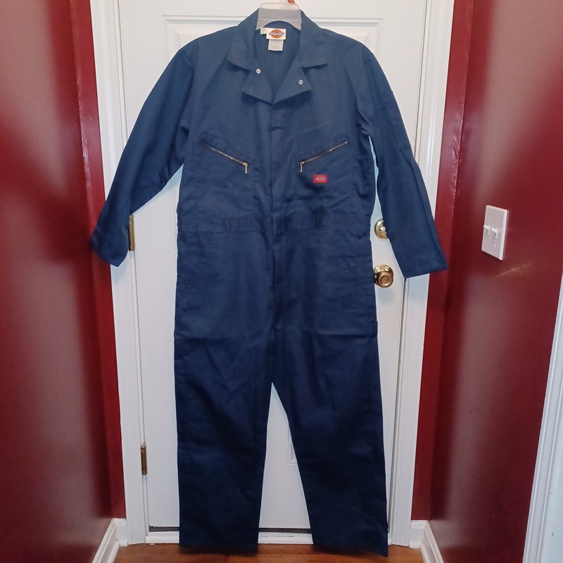 Dickies Men's Dark Navy Long Sleeve Non Insulated Coveralls Chest 46 Reg, Unused
