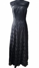 Jump Apparel Vintage 90s Black Lace Gown - Strapless Formal Prom Dress Size 9/10