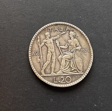 REGNO D’ITALIA 20 LIRE LITTORE 1928 ARGENTO