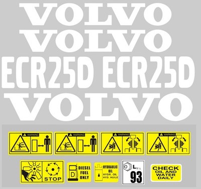 Aufkleber Sticker Grafik Set für VOLVO ECR25D Minibagger Bagger Pelle Autocollant
