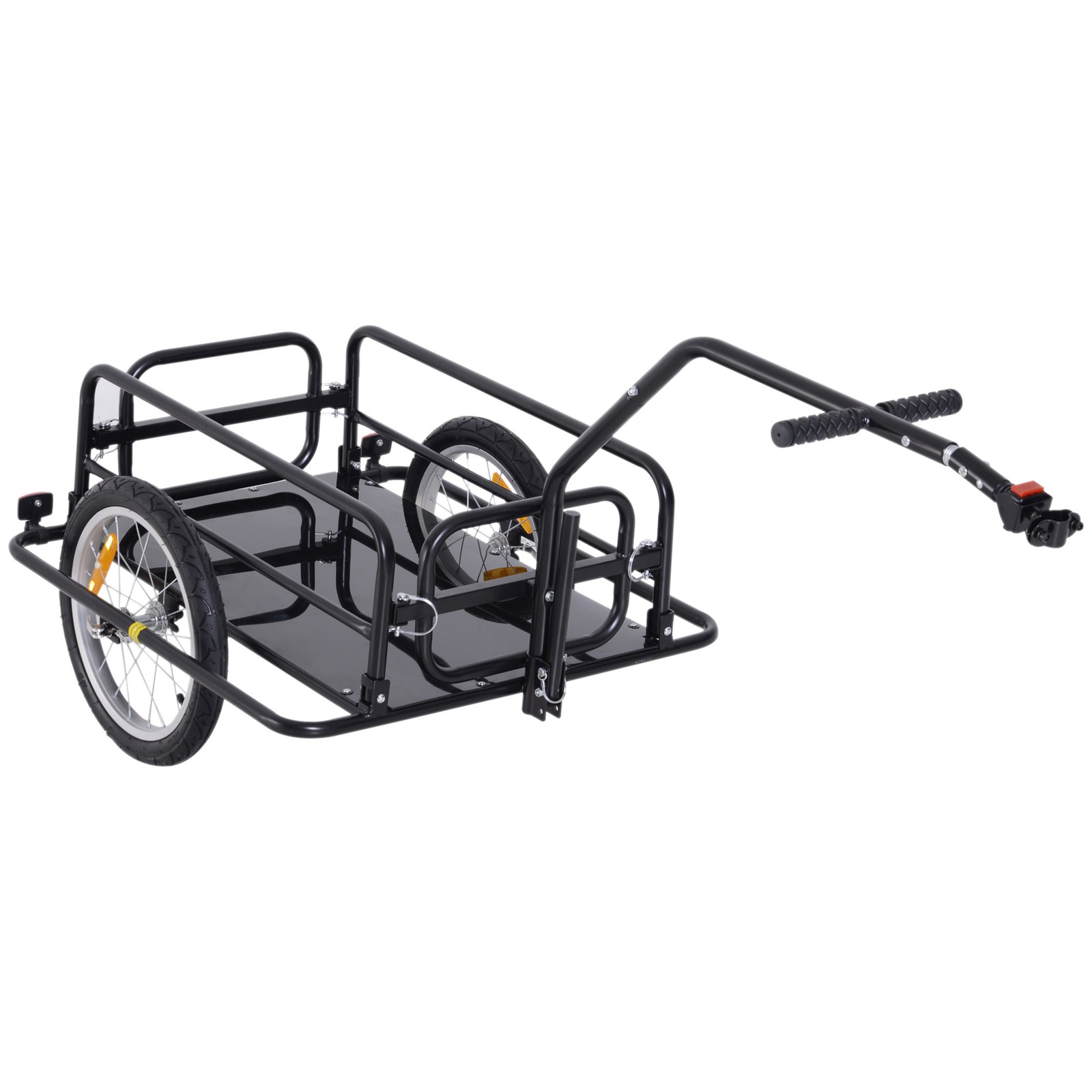 Cargo Storage Cart And Luggage Trailer With Hitch - Black