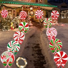 12 PCS Christmas Outdoor Yard Signs Candy Decorations 12inch, 12