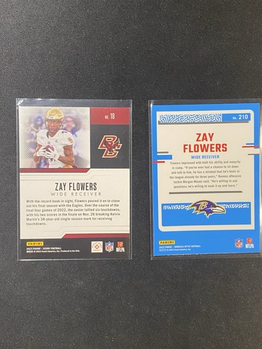 2023 Donruss Optic Zay Flowers RC Base Rated Rookie #210 & PROTENTIAL SCORE #18 - Picture 2 of 2