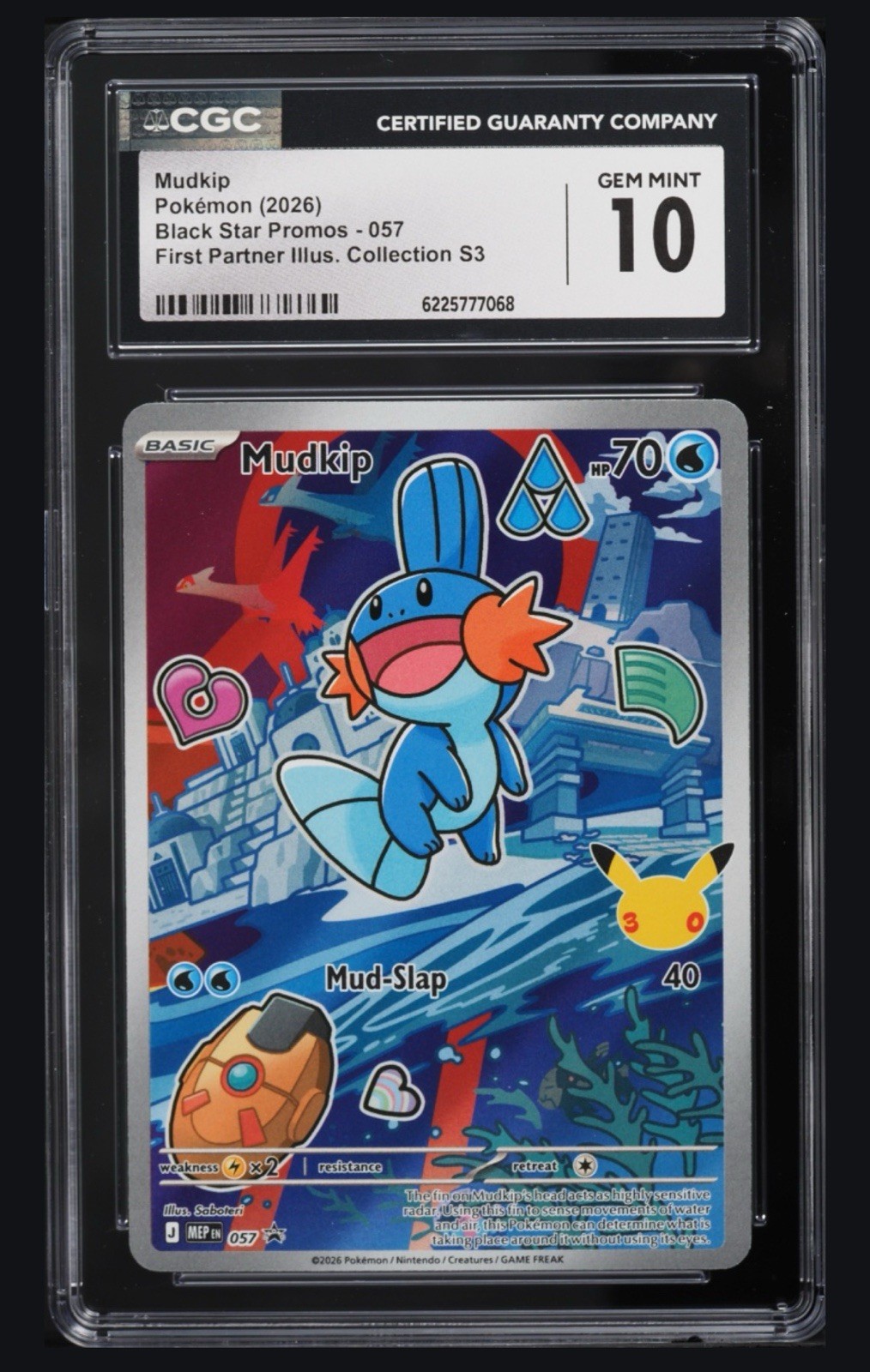 Mudkip 057 Mega Evolution First Partner Illustration Promo CGC 10 GEM MINT
