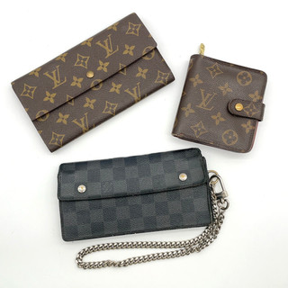 Auth LV International/Compact Zip/Damier Graphite Accordéon Wallet 3Pieces 8862