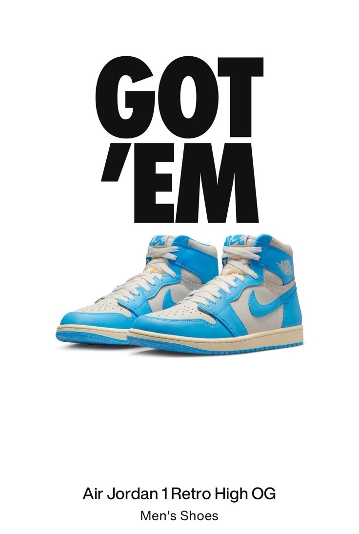 シューズ(男性用) Nike Air Jordan 1 High \"UNC Reimagined\" Jordan 1 Retro High OG UNC Reimagined Men's - DZ5485-402 - US