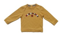 T-shirt jaune moutarde à manches longues. Kiabi. Coton bio. Taille 24 mois