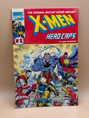   Vintage 1993 X-Men Hero Caps #1 Sealed Uncut Sheet Pogs Marvel