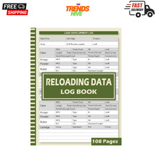 Reloading Data Log Book: Ammo Reloading Record Book for Tracking Ammunition Hand