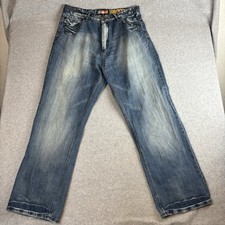 VTG 00s Akademiks Jeanius Jeans Size 40 Embroidered Baggy Hip Hop Y2K RN.0100964