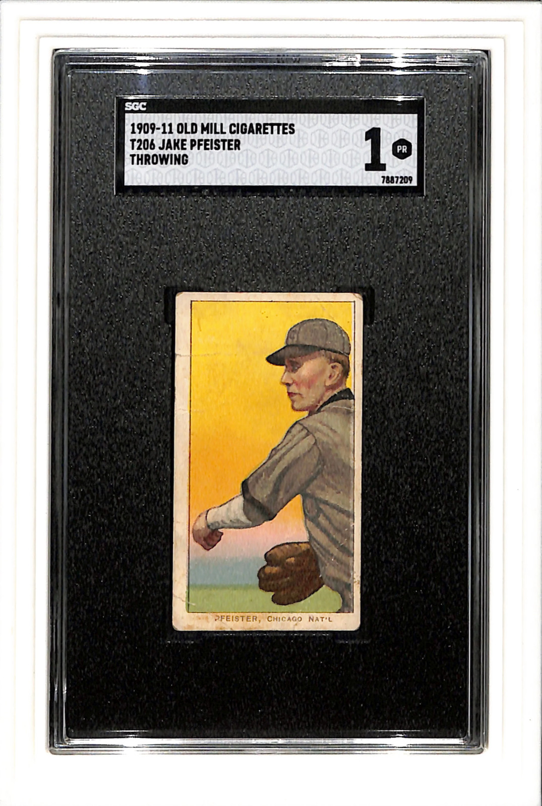 1909-11 T206 Jake Pfeister Old Mill SGC 1 SN 7887209