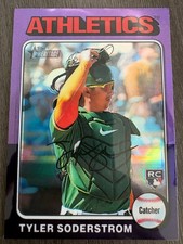 2024 Topps Heritage Chrome Tyler Soderstrom #471 Purple Refractor RC Rookie