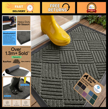 100 Waterproof All-Season Doormat - Natural Rubber, Stain  Fade Resistant, Eas
