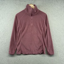 Columbia Fleece Sweatshirt Womens Medium Pink Quarter Zip Lightweight Hiking
